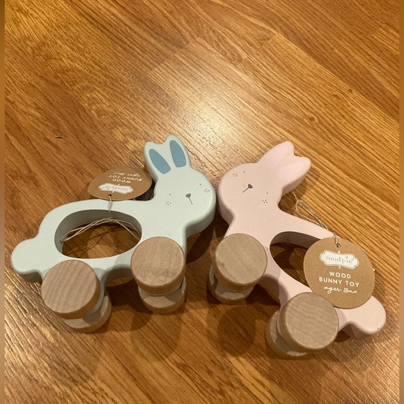 New MudPie Wood Bunny toy bundle - Picture 6 of 7